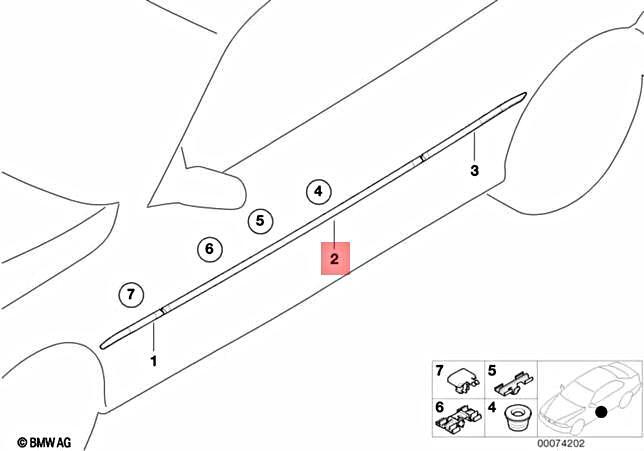 Genuine BMW E46 316Ci 318Ci 320Cd 320Ci 323Ci Moulding Door Right  