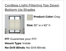 Select Blinds - No Drill - Shades - Blackout & $75 Each - 10% For 2