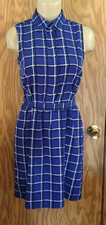 Banana Republic Casual Summer Preppy Blue Shirt Dress NEW Blue Plaid Size 2 new