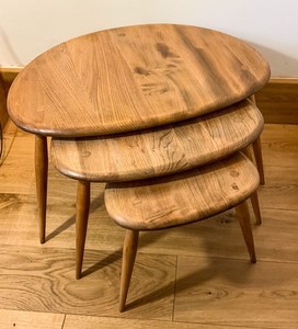 Ercol No 354 Pebble Nest Of Tables English 1960 S Mcm Ebay