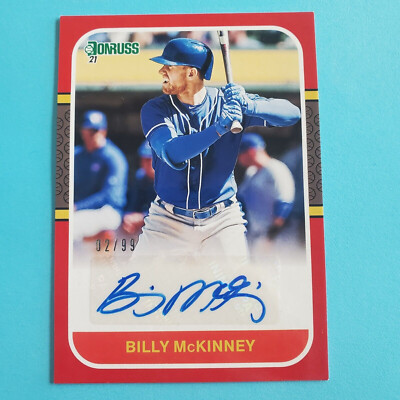 2021 Donruss Retro '87 Signatures Red Billy McKinney 02/99 Milwaukee Brewers