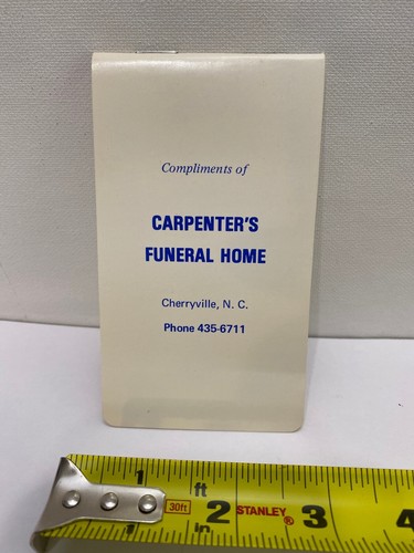 Vintage Carpenter’s Funeral Home Cherryville, North Carolina Small Notepad