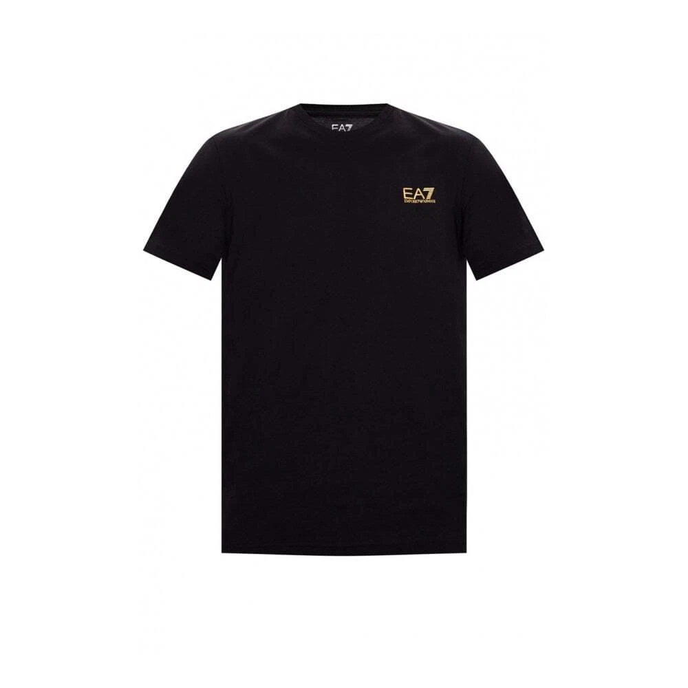 Emporio Armani EA7 T-Shirt Gold Logo em Branco