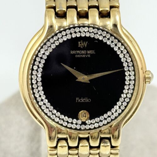 RAYMOND WEIL Fidelio 4802 MEN'S VINTAGE 18K GOLD ELECTROPLATED WATCH QUARTZ F665