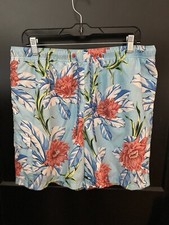 Tommy Bahama RELAX 6  Men  s Swim Trunks Sz L Mesh Lined Blue Hawaiian Worn Once