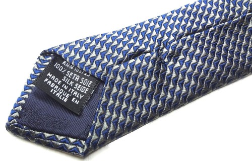 Georgio Armani Tie "Blue Silver" AUTHENTIC . 100% Silk . RARE FIND Great . 80s - Picture 8 of 13