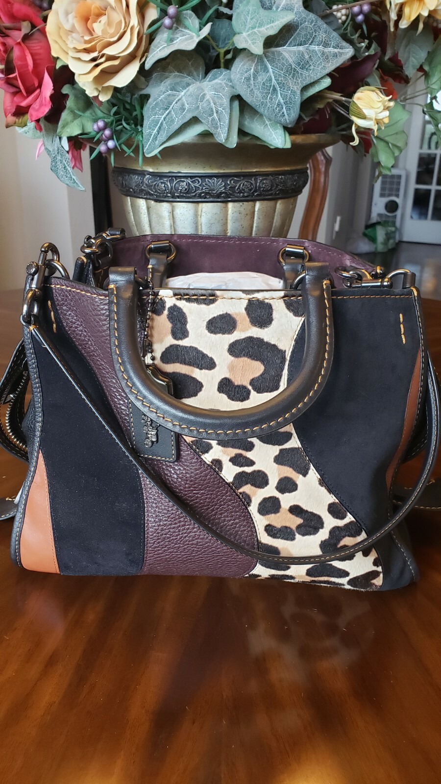 COACH ROGUE 1941 LEOPARD PATCHWORK SUEDE CALF'S H… - image 2
