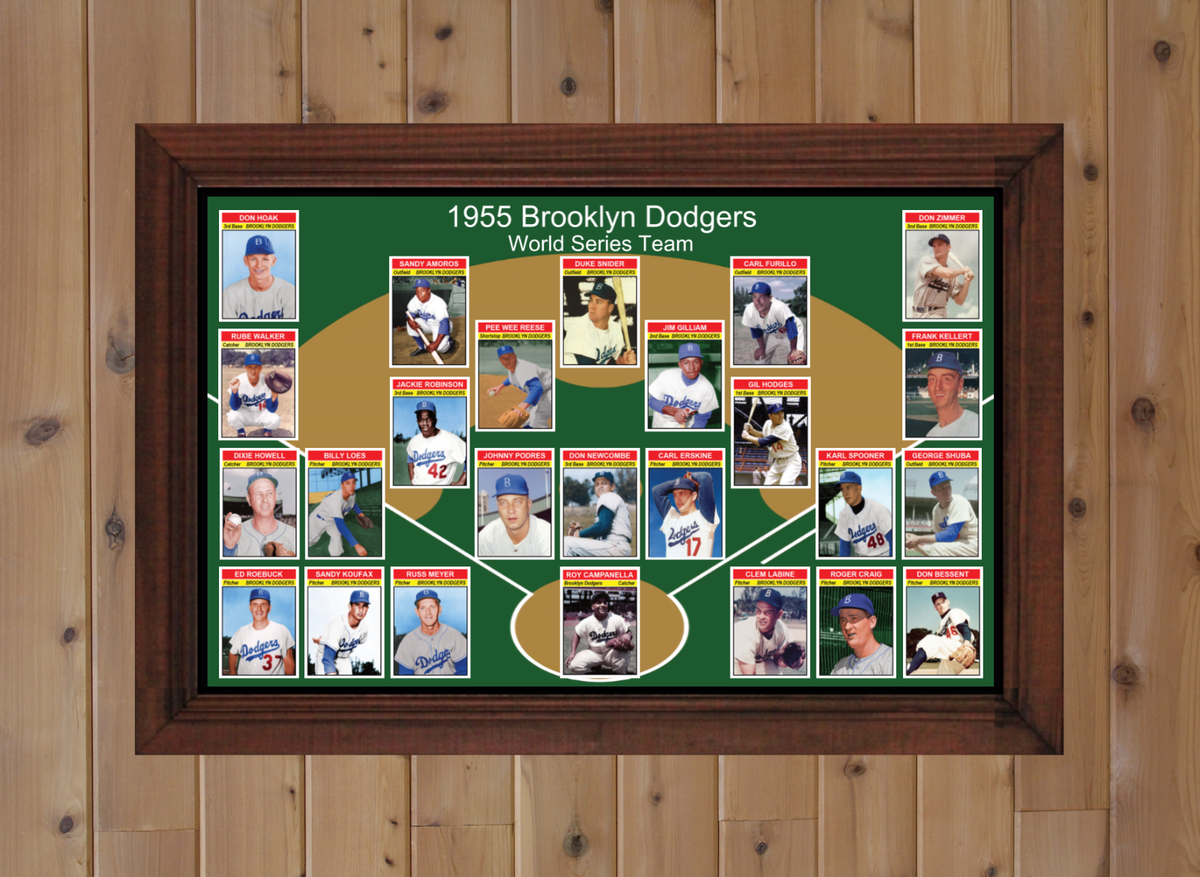 1955 BROOKLYN DODGERS World Series Team Photo POSTER Man Cave