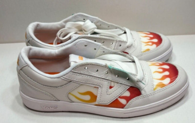 Vans Lowland Cc Mens True White Flame Sneakers Skate Shoes Size M- 7.5/W-9 New