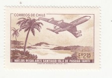 CILE 1971. Boeing 707. Voli Santiago - Isole di Pasqua - Tahiti. Sc# 413. MNH