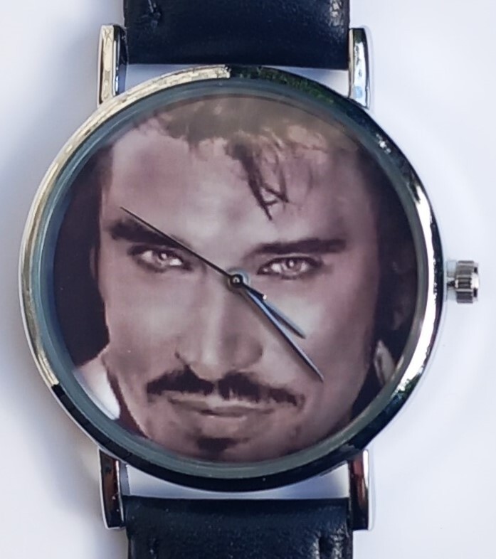 Montre Johnny Hallyday 25 d'exception en édition limitée, bracelet noir chic