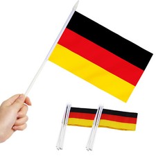 Anley Germany Mini Flag 12 Pack  Hand Held Small Miniature German Flags on Stick