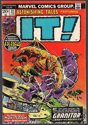 ASTONISHING TALES #22 MARVEL 1974 IT! LIVING COLOSSUS vs LORD OF GARGOYLES FN+