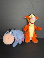 Vintage 90  s Disney Winnie The Pooh Tigger 11   Eeyore 10  Stuffed Toy Mattel