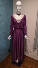 Vintage 70 s Maxi Prairie Laced Neckline And Cuffs - Read