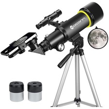 Teleskop für Erwachsene Anfänger, 70mm Aperture 400mm AZ Mount Voll Multi-Coa...