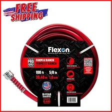 FLEXON RED GARDEN HOSE 100-FT Farm Ranch Premium Heavy-Duty Flexible Rubber NEW