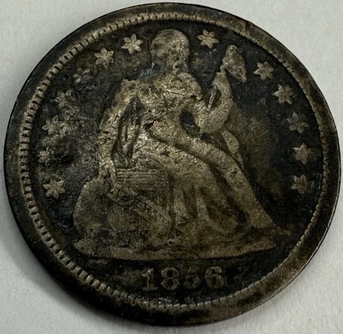 1856 Small Date Seated Liberty Dime Exact Coin Imaged #SL322