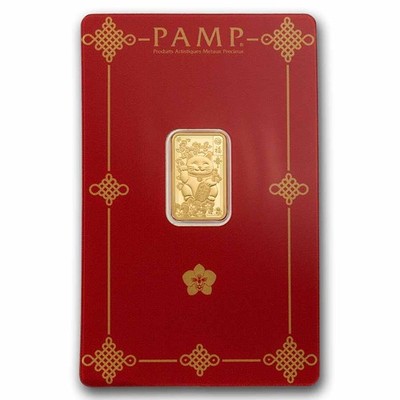 2.5 gram Gold Bar - PAMP Suisse Lucky Cat (In Assay w/ Sleeve) | eBay
