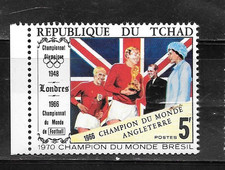 CHAD SC#227C MNH XF 1970 COUPE DU MONDE COMMÉMORATIVE/ACTUELLE ANCIEN TIMBRE UNIQUE