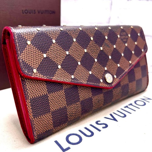 Louis Vuitton Damier Portefeuille Sarah Studs N60123 Bi-fold Wallet