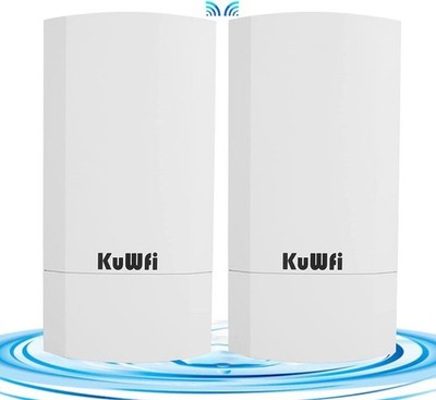 KuWFi Outdoor Wireless Bridge, 300Mbps WiFi Bridge, Indoor&Outdoor Point to Point