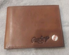 Rawlings Bi Fold Leather Baseball Wallet Brown "The Finest In The Field " New