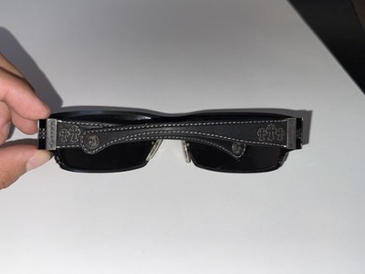 Rare Chrome Hearts Taint Classic Black & Leather Sunglasses Made In Japan