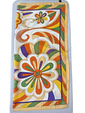 VTG Paoli Square Scarf Mid-Century Modern Floral Boho Hippie Retro 70s Accessory