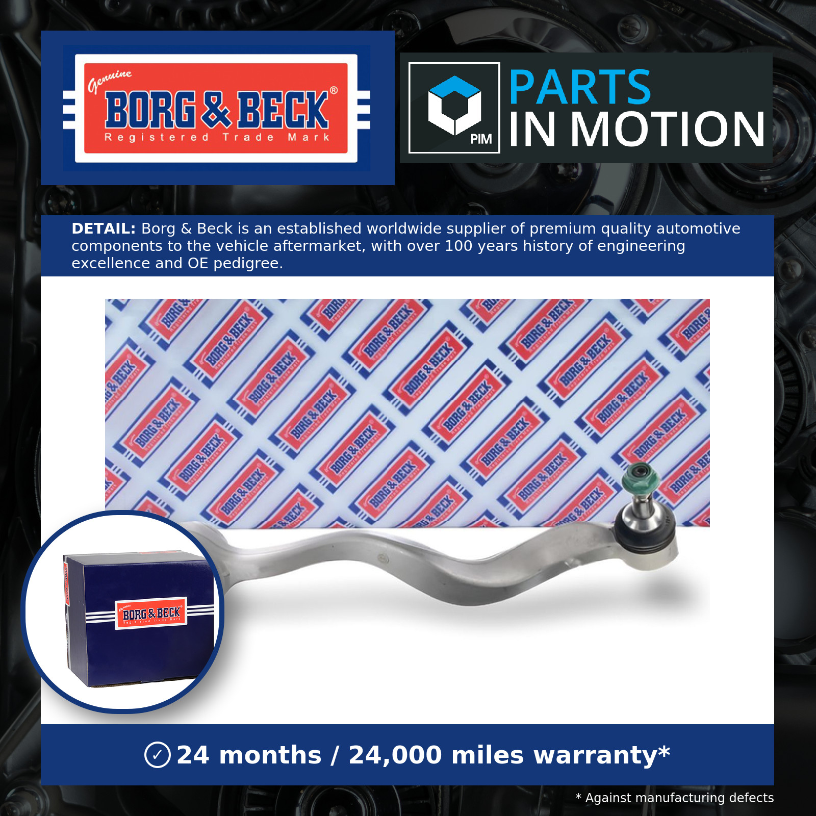 Wishbone / Suspension Arm Front Lower, Right BCA7649 Borg & Beck Track Control