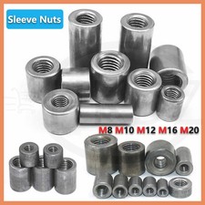 Manicotto tutto filettato ferro A3 asta barra perno connettore tondo tubo dadi lunghi da M8 a M20