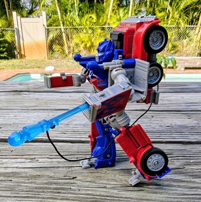 Transformers Optimus Prime Fast Action Battlers 6'' Figure Power Hook Launcher