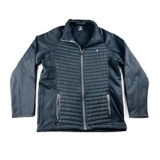 Little Donkey Andy Hybrid Jacket Men M Gray Quilted Softshell Full Zip Outdoor
