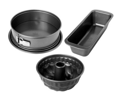 Birkmann Easy Baking Backformen Set 3 tlg Karbonstahl Antihaft Beschichtung