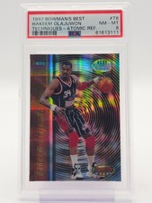 HAKEEM OLAJUWON 1997 BOWMAN'S BEST TECHNIQUES ATOMIC REFRACTOR #T8 PSA 8 Q3403