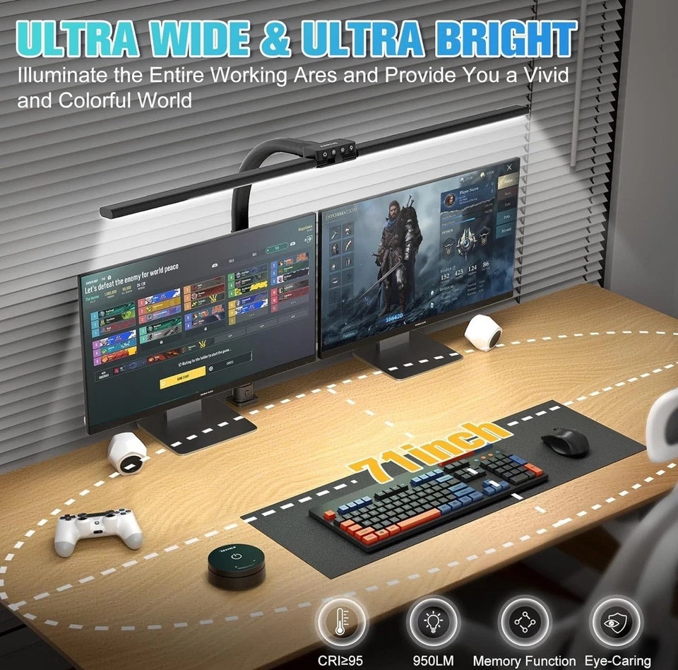 LED Desk Lamp with Clamp, Wireless Remote Control Dimming Stepless Architect - Image 2 of 4