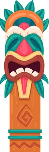 Tiki Totems Polynesian Culture Self Adhesive Vinyl Sticker