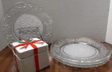 Princess House Fantasia Poinsettia Plates Mount  Clemons Pottery Christmas Box  