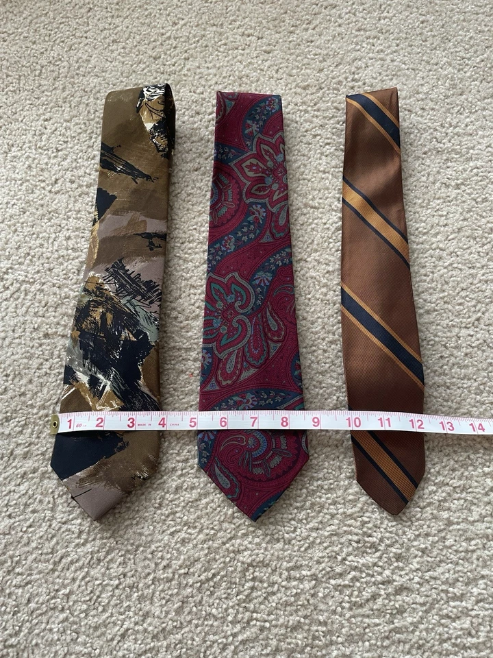 Lote de 3 corbatas de seda vintage para hombre Bellini Bella Nona geométricas multicolores Italia Foto 2 de 4