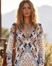 Free People Multicolor Floral Geometric Dress