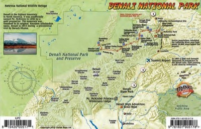 Denali National Park Map & Wildlife Guide Franko Maps Laminated Card