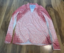 Lucky In Love Pink Tennis Pickleball Top Size Small 4-6 Mesh Long Sleeve