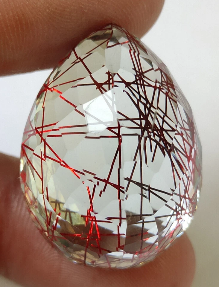 AAA+ Large Rutilated Quartz 65.15 Ct. Pear Cut Loose Gemstone Gift for Women - Image 4 of 4
