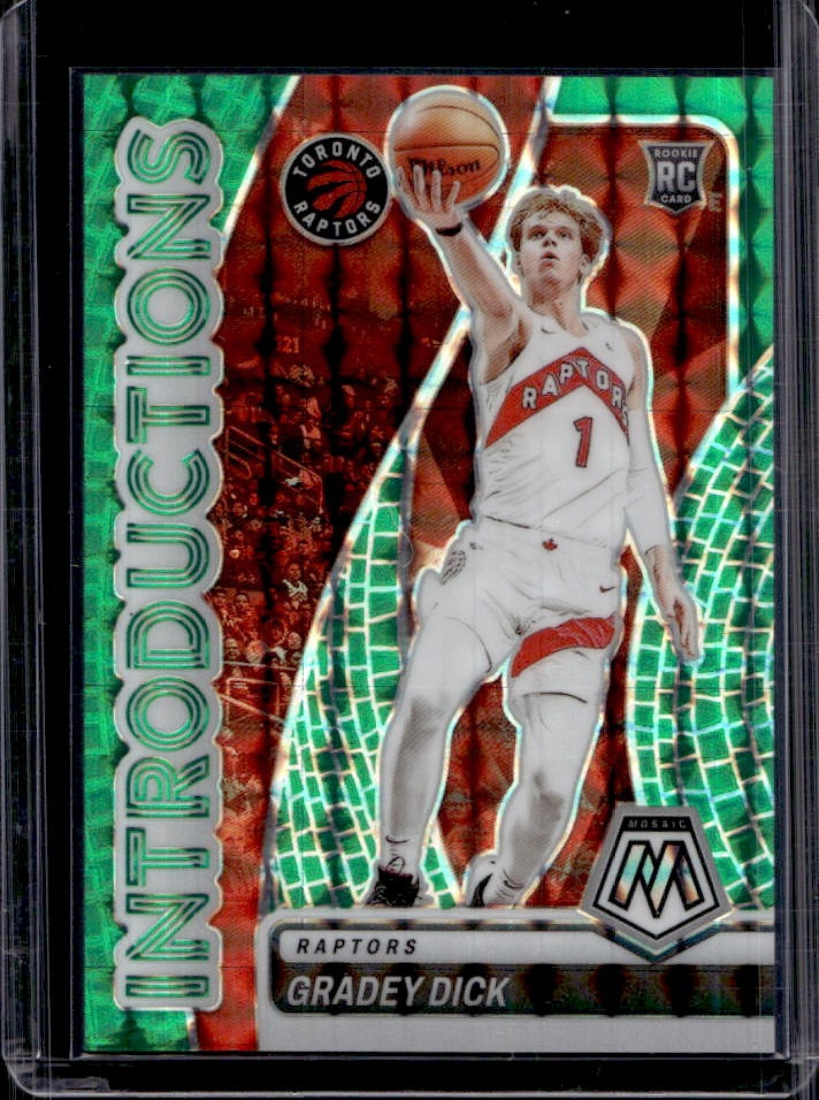 2023-24 Mosaic Gradey Dick Introductions Mosaic RC Teal #/75 Raptors