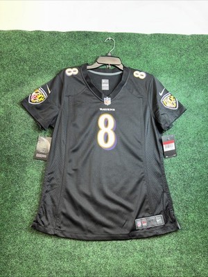 Women Nike Jersey Black QUATERBACK LAMAR JACKSON BALTIMORE RAVENS Size Large NFL