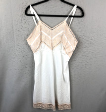 Slip Dress Womens 36 Blush Pink Lace ILGWU Feminine Victorian coquette vtg NEW