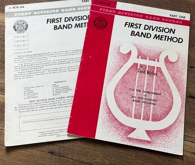 Part One First Division Band Method E Flat Alto Sax   PB Book Fred Weber