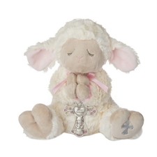 Ganz White Serenity Lamb with Crib Cross Girl Plush Stuffed Animal Toy 13 Inch