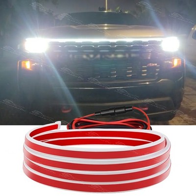 For Chevrolet Colorado Dynamic Start Up Scan LED Hood Strip Light DRL White 95''