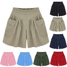 Plus Size Womens Skorts Baggy Wide Leg Ladies Summer Casual Shorts Pants UK 6-24